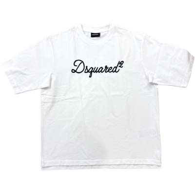 DSQUARED2 ディースクエアード 半袖Tシャツ メンズ ロゴ刺繍 ルーズフィット クルーネック ホワイト S74GD1524D20106100 (R47300) COLOG621 新作 【送料無料】|ガッツ ブランドショップ