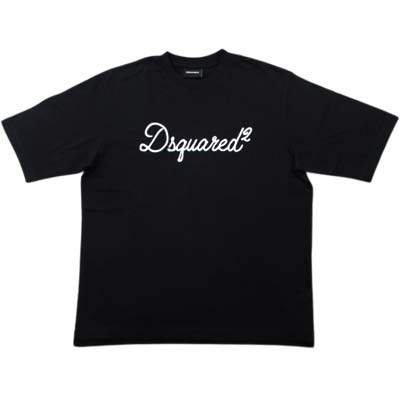 DSQUARED2 ディースクエアード 半袖Tシャツ メンズ ロゴ刺繍 ルーズフィット クルーネック ブラック S74GD1524D20106900 (R47300) COLOG621 新作 【送料無料】｜ガッツ ブランドショップ