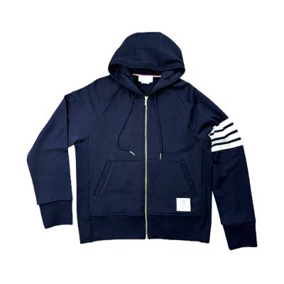 THOM BROWNE トム赤銅色 パーカー メンズ フーディ 4BAR ジップアップ トリコロールタブ 米国海軍 MJT022L-00535-461 (R176000) COLOG621 新作 【貨物輸送無料】
