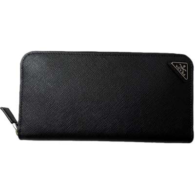 PRADA プラダ 長銭入れ ユニ一発やる サフィアーノ 三角形ロゴタイプ ジップアラウンド ラウンドチャック 黒いこと 2ML317 QHH F0002 (R133100) MENGO621 新作 【貨物輸送無料】