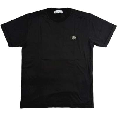 STONE ISLAND ストーンアイランド プルオーバー メンズ 半袖 コンパスロゴパッチ か細い填まる ガーメントダイ 黒いこと L1S152100027 S0013 V0029 (R33000) BJ621 新作 【貨物輸送無料】