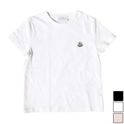 MONCLER モンク軌跡 ティーシャツ キッズ 半袖 ロゴタイプ継ぎ切れ 綿織物 白いこと/さくら色/黒いこと L19548C0003489AT93P2 12Y/14Y (R31900) RITZ621 新作 【貨物輸送無料】