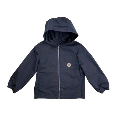 MONCLER モンクレール シャツジャケット キッズ ロゴパッチ フーデッド ジップアップ ダークネイビー L19542F00003598B8778 8Y/10Y (R96800) RITZ621 新作 【送料無料】｜ガッツ ブランドショップ