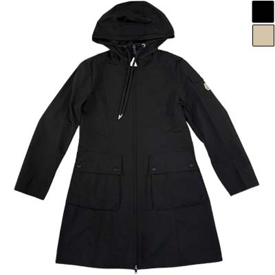 MONCLER モンク軌跡 パーカー レディース パーカー厚地の外套 LAERTE  ロゴタイプ継ぎ切れ フーデッド ロングパーカー ベージュ/黒いこと L10931C00014549P320J/L10931C00014549P3999 (R266200) BJ621 新作 【貨物輸送無料】