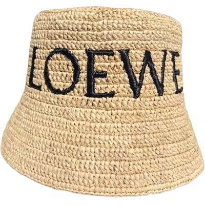 LOEWE ロエベ 井戸釣瓶かぶり笠 メンズ レディース ラフィア ロゴタイプ刺しゅう 朱夏かぶり笠 自然的 ベージュ K820HB1XA4 2123 (R90200) GB621 新作 【貨物輸送無料】
