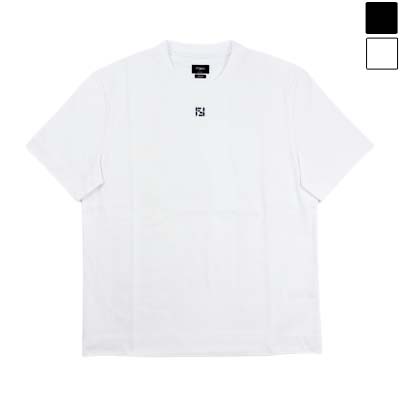 FENDI フェンディ プルオーバー メンズ 半袖 FFロゴタイプ刺しゅう 綿織物 白いこと/黒いこと FY0936AY0HF0QA0/FY0936AY0HF0QA1 (R107800/R111100) GB621 新作 【貨物輸送無料】
