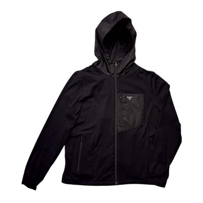 PRADA プラダ パーカー メンズ Re-Nylon ３角形ロゴタイプ ジップアップ ジレー 黒いこと UJL79A_152Z_F0002_S_WMO (R291500) GB621 新作 【貨物輸送無料】