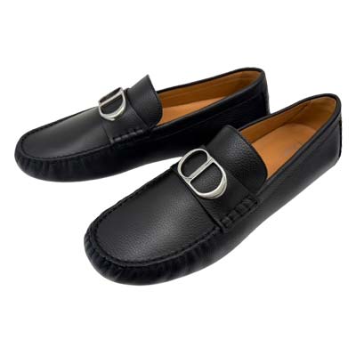 DIOR HOMME ディオールオム ローファー メンズ CDメタルロゴ バックロゴ ブラック 3LO192YJK_900 (R160000) GB622 新作 【送料無料】｜ガッツ ブランドショップ