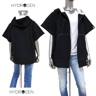 ハイドロゲン HYDROGEN レディース トップス パーカー 半袖 ロゴ 袖口部分スカルロゴタグ付半袖ジップアップパーカー 151706 118 14A(R31970)【送料無料】【smtb-TK】 23,658円