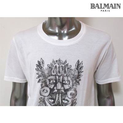 バルマン BALMAIN メンズ トップス Tシャツ 半袖 ロゴ トーテンポール 