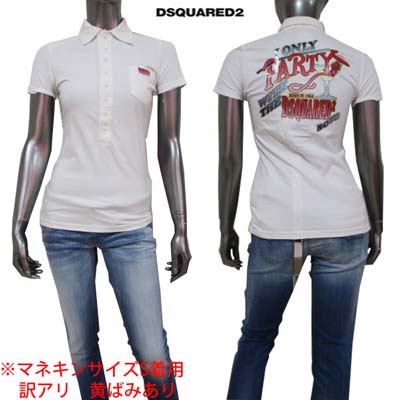 【訳アリ 黄ばみ・汚れ有】ディースクエアード DSQUARED2 レディース トップス ポロシャツ 半袖 チェストポケット/バック部分DSQUARED2ロゴ入りポロシャツ ホワイト G375 20694 010 (R39900)(W19800) 【送料無料】【smtb-tk】 9S|ガッツ ブランドショップ