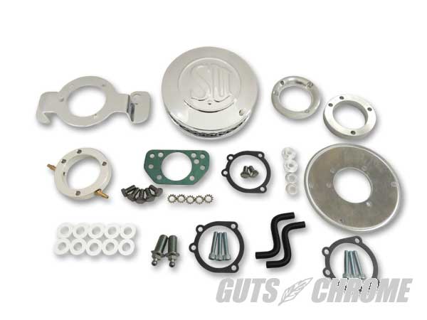 サマーセール10 6100-1510 シールドタイプSUエアクリーナーキット37mm 91年以降XL|GUTS CHROME