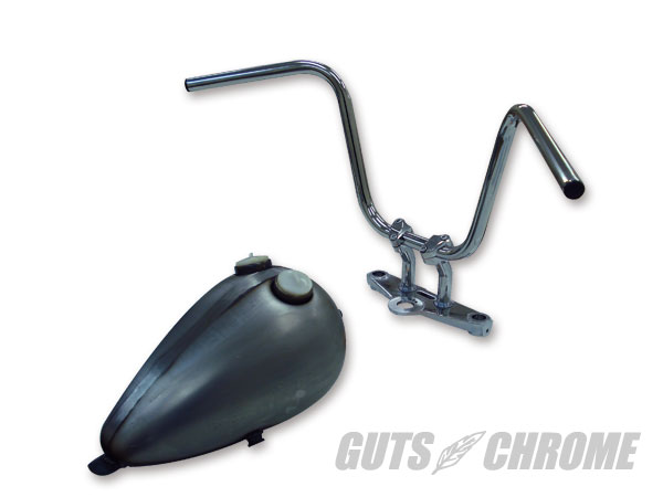 サマーセール10 2000-0012　クローム　ナローエイプハイ ハンドル ヘコミ(ディンプル)有り｜ＧＵＴＳ ＣＨＲＯＭＥ