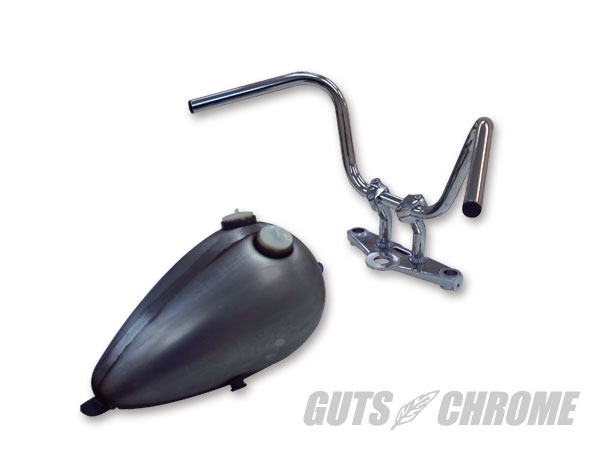 2001-0318　クローム　バックホーン バー ハンドル ヘコミ(ディンプル)無し