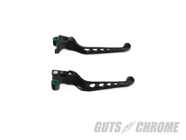 クーポン対象5【取寄】26-0984 ハンドレバーセット WITH 5 ホール, ブラック FXST 1996-2006FLST 1996-2006FXD 1996-2006FLT 1996-2006XL 1996-2003|GUTS CHROME
