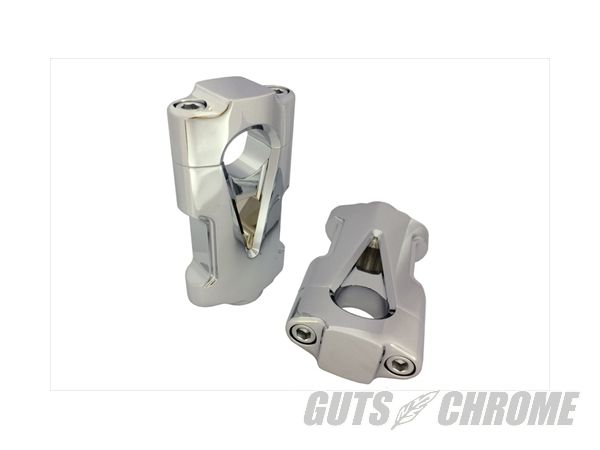 【取寄】26-0936 V-Tech クローム Flat ハンドルバー ライザーセット with コントラストカット｜ＧＵＴＳ ＣＨＲＯＭＥ