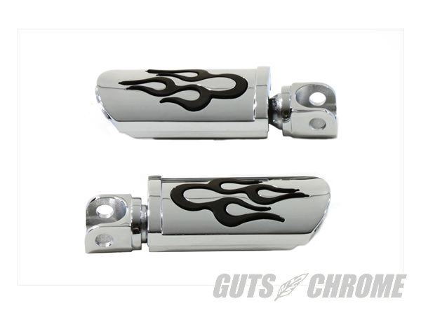 【取寄】27-3550 フレイム スタイル アジャスタブル フットペグ セット クローム|GUTS CHROME