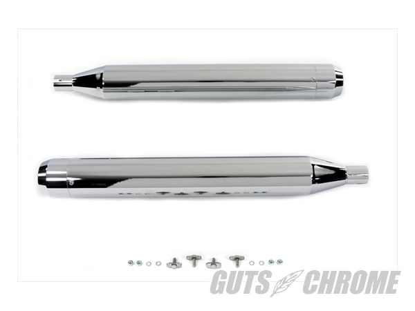 【取寄】(2-3週間)30-1413 4インチ マフラー セット クローム ロング タイプ テーパード エンドチップ付き|GUTS CHROME