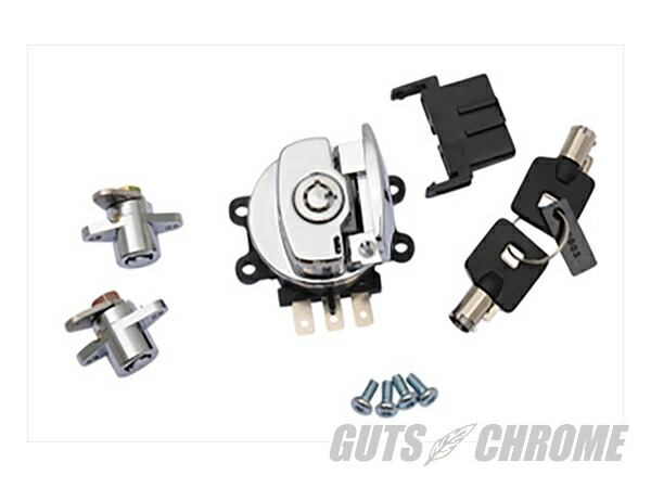 【取寄】 32-1446 サイド ヒンジ イグニッション スイッチ サドルバッグ ロック キット クローム｜ＧＵＴＳ ＣＨＲＯＭＥ