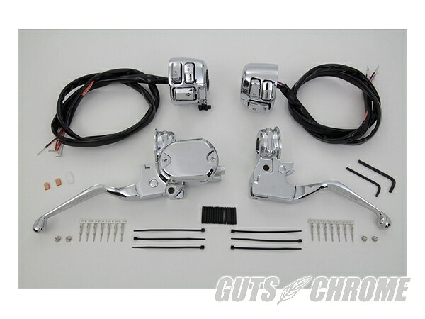 【取寄】26-0002 クローム 3スロット ワイド ハンド レバーセット|GUTS CHROME