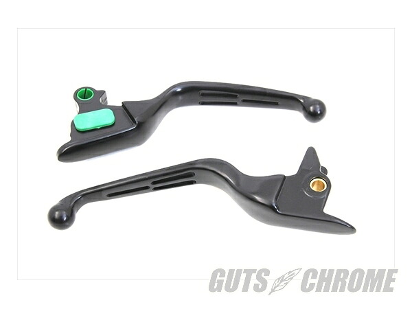 クーポン対象5【取寄】26-0003 マット ブラック 3スロット ワイド ハンド レバーセット|GUTS CHROME