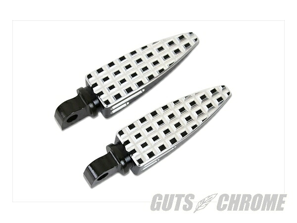 クーポン対象5【取寄】27-1783　ブラック アジャスタブル フットペグセット　シルバーハイライツ付き｜ＧＵＴＳ ＣＨＲＯＭＥ