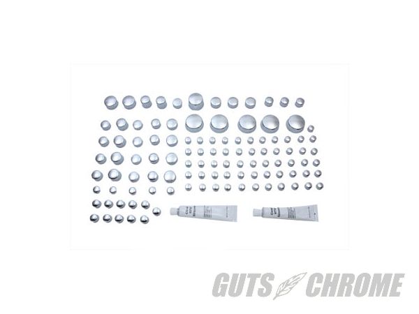 【取寄】37-9533 クローム ボルト キャップ 74 個 カバー キット XL 1984-2003