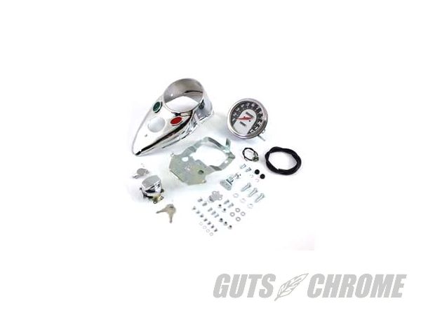 【取寄】(2-3週間）39-0900 クローム キャッツアイ ダッシュ パネル キット 1:1 Ratio スピードメーター FL 1968-1984