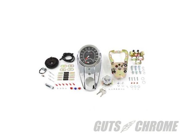 【取寄】(2-3週間）39-0916 クローム スリー ライト ダッシュ パネル キット 2:1 Ratio スピードメーター FL 1948-1967FXWG 1980-1983