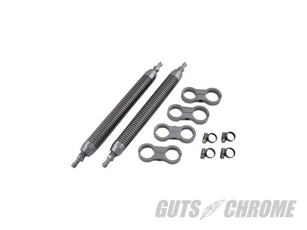 【取寄】40-0349 オイル クーラー セット ツイン スタイル ビレット クローム 汎用品 for 1-1/8&rdquo; front frame tubes｜ＧＵＴＳ ＣＨＲＯＭＥ
