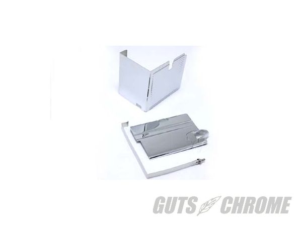 【取寄】42-0557 バッテリー カバー キット クローム Ribbed XLH 1967-1978|GUTS CHROME
