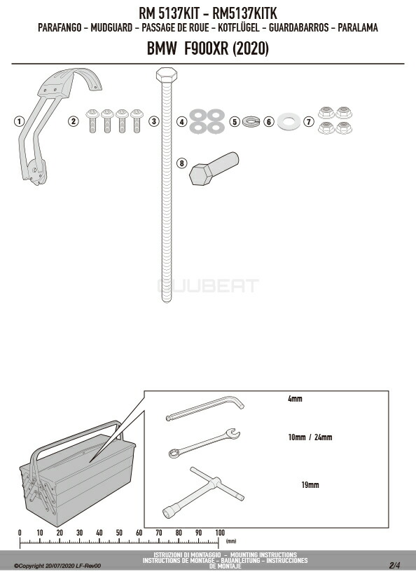 GIVI RM02 RM5138KITスプラッシュガードS1000XR M264 アクセサリー