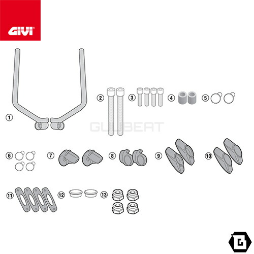GIVI A7407A スクリーン7407A・7407AS専用 取付キット フィッティングキット DUCATI スクランブラー 800 アイコン スクランブラー 400 対応 専用設計 バイク用