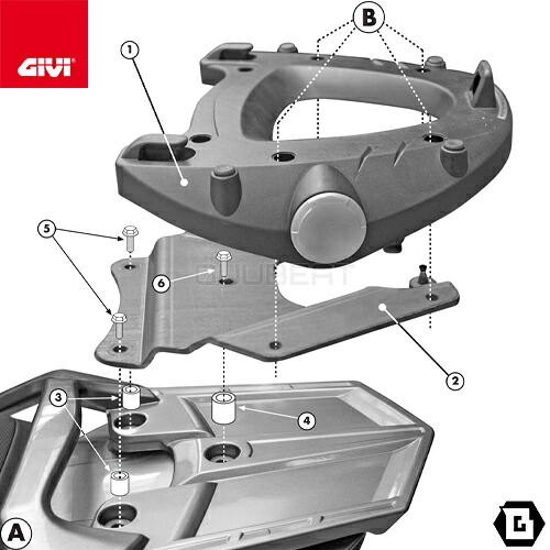 GIVI E228 リアキャリア リアラック トップケース用（MONOKEYベース付属・最大積載6kg） YAMAHA FJR 1300 対応 バイク用｜GUUBEAT-MOTO GIVIパーツ専門店