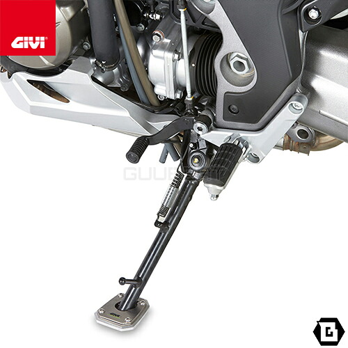 GIVI ES1110 サイドスタンド エクステンション アルミ ステンレス シルバー HONDA VFR1200X クロスツアラー VFR1200X クロスツアラーDCT 対応 専用設計 バイク用