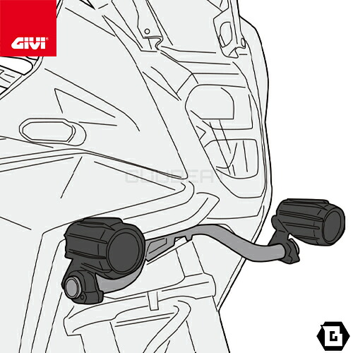 GIVI LS1203 フォグランプ取付キット S310 S322 汎用 フォグランプ対応 HONDA NX 500 NX 400 対応 専用設計 バイク用
