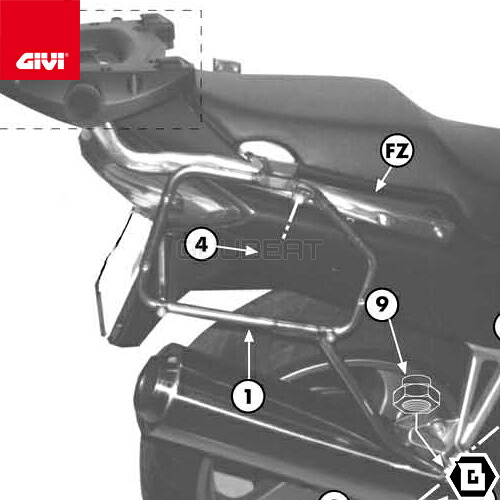 GIVI PL257 サイドケースホルダー MONOKEY用 RETRO FIT対応 要257FZ HONDA VFR800 対応 専用設計 バイク用