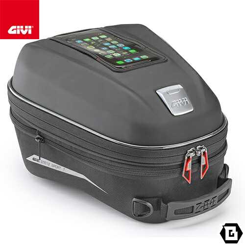 GIVI ST612+ タンクバッグ TANKLOCK対応 12～15L可変 防水仕様 スマホホルダー・レインカバー付 汎用タイプ バイク用