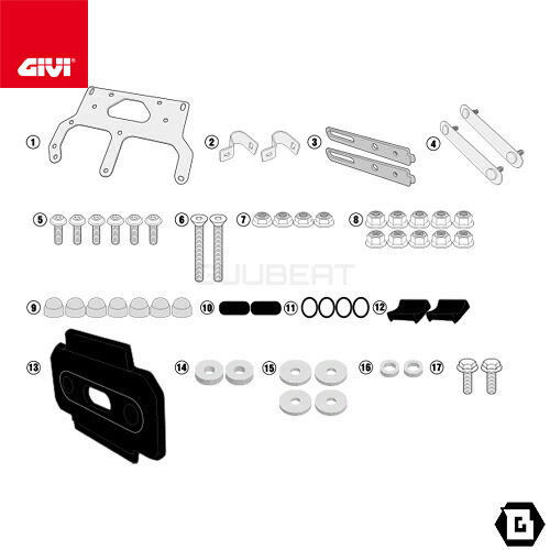 GIVI TL3112KIT ツールボックスステー S250用 フィッティングキット HONDA CB500X 400X SUZUKI Vストローム 1000 Vストローム 650 対応 専用設計 バイク用