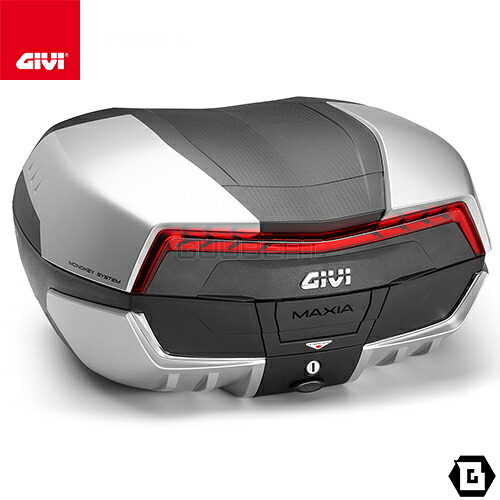 GIVI V58N2 MAXIA 5 トップケース MONOKEYタイプ 58L容量 シルバーパネル／レッドレンズ仕様 バイク用｜GUUBEAT-MOTO GIVIパーツ専門店