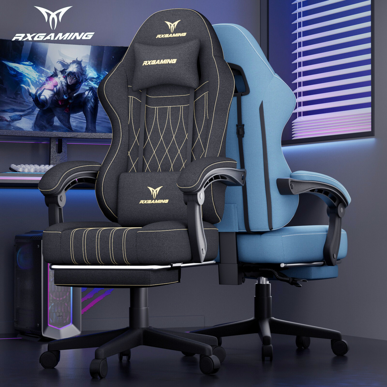 楽天市場】GXTRACE ゲーミングチェア 145度 リクライニング オットマン