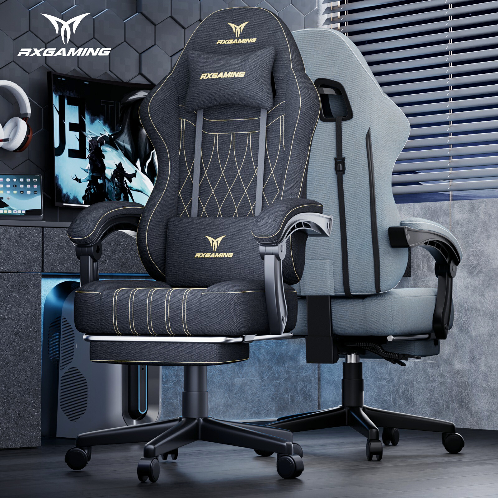 楽天市場】GXTRACE ゲーミングチェア 145度 リクライニング オットマン