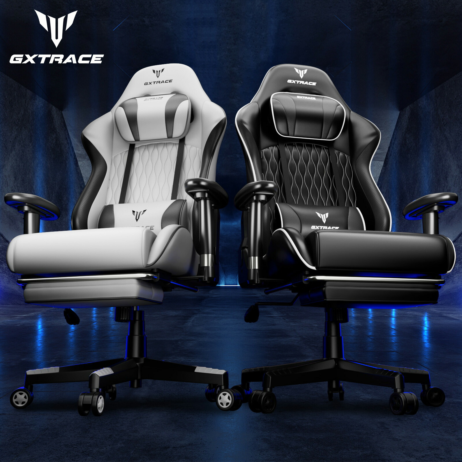 オフィスチェア・ゲーミングチェア　福岡から 楽天市場】GXTRACE ゲーミングチェア 165度 リクライニング オットマン