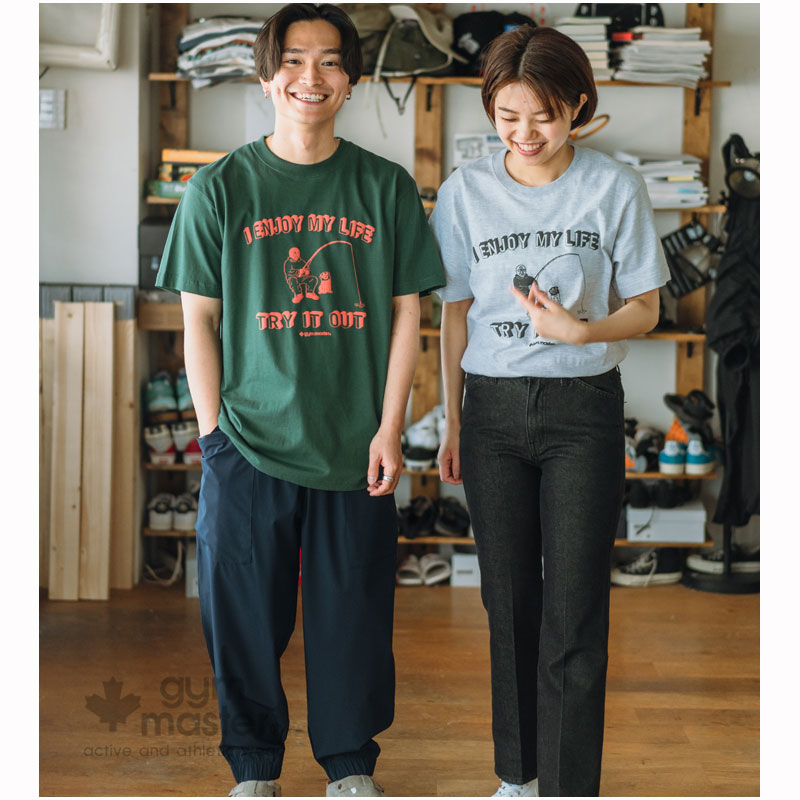 22新発 Gym Master ジムマスター 公式5 6oz My Life Teeメンズ レディース Tシャツ 丸首 クルーネック 半袖 釣魚 プリントtシャツ カジュアル 覆面レスラー 釣り 犬 イヌ 面白い おしゃれ かわいい 夏 部屋着 綿100 T恤衫 G26 Bagochile Cl