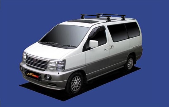 【エルグランド専用システムキャリアセット】H9.5～H14.5 E50 ハイウェイスター/リアスポイラー装着車除く セイコウ TUFREQ タフレック VB6+FFA1+J02