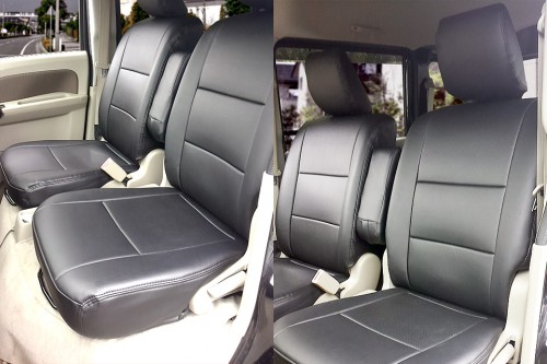 アズール AZ07R08 シートカバー NV100クリッパー DR17V (H27/2-)分割型 運転席助手席セット 安心の難燃性PVCレザー パンチング