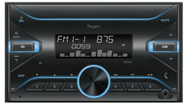 イノベイティブ BTZ-024 多彩なメディア対応 2DINプレーヤー 2DIN Bluetooth/FM・AM/USB/SD 40Wx4アンプ内蔵 メカレス｜業販ネットショップ店