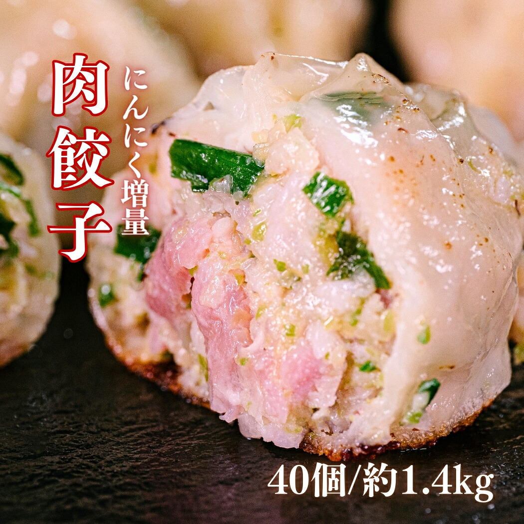 【送料無料】総重量1.4kg超 にんにく増量 餃子 40個 (1個35g) 練馬区の店舗で手包み 餃かたり 特大 ぎょうざ ギョウザ 冷凍食品 惣菜 おかず おつまみ 晩酌 贈り物 仕送り お取り寄せ 焼き餃子