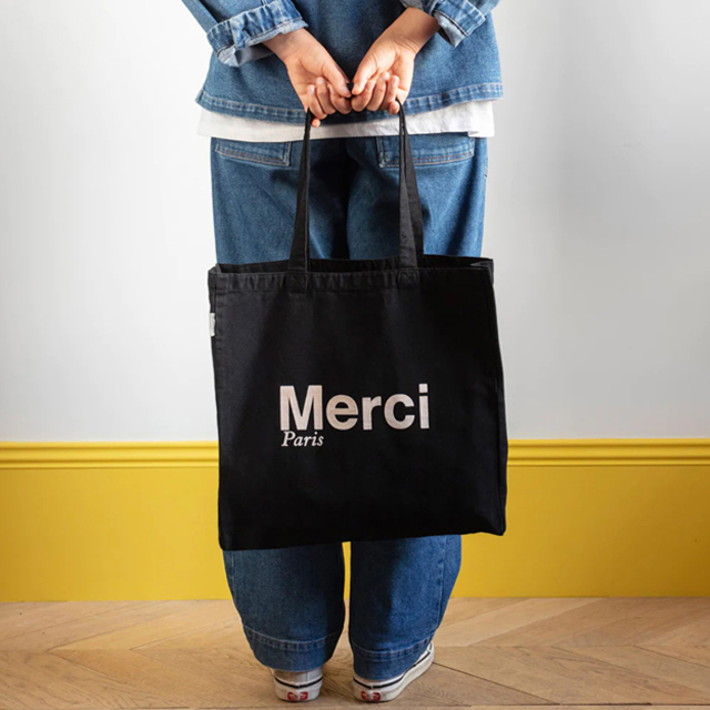 楽天市場】日本未発売【パリ直輸入】Merci cotton Tote Bag - Burgundy