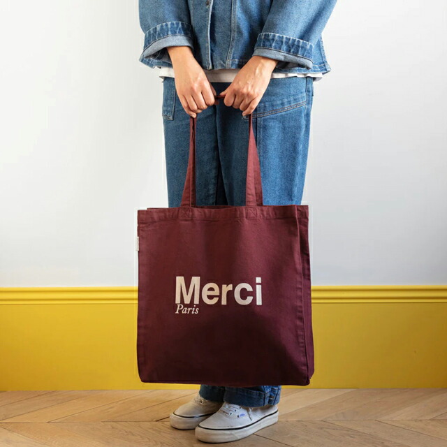 楽天市場】日本未発売【パリ直輸入】Merci cotton Tote Bag - Orange 